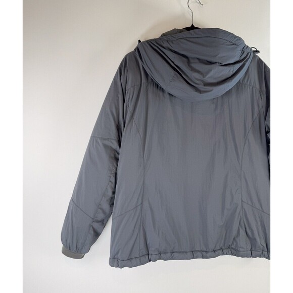 LL Bean Womens Jacket Gray Hooded Full Zip Pockets Windbreaker Medium Petite - Picture 7 of 9